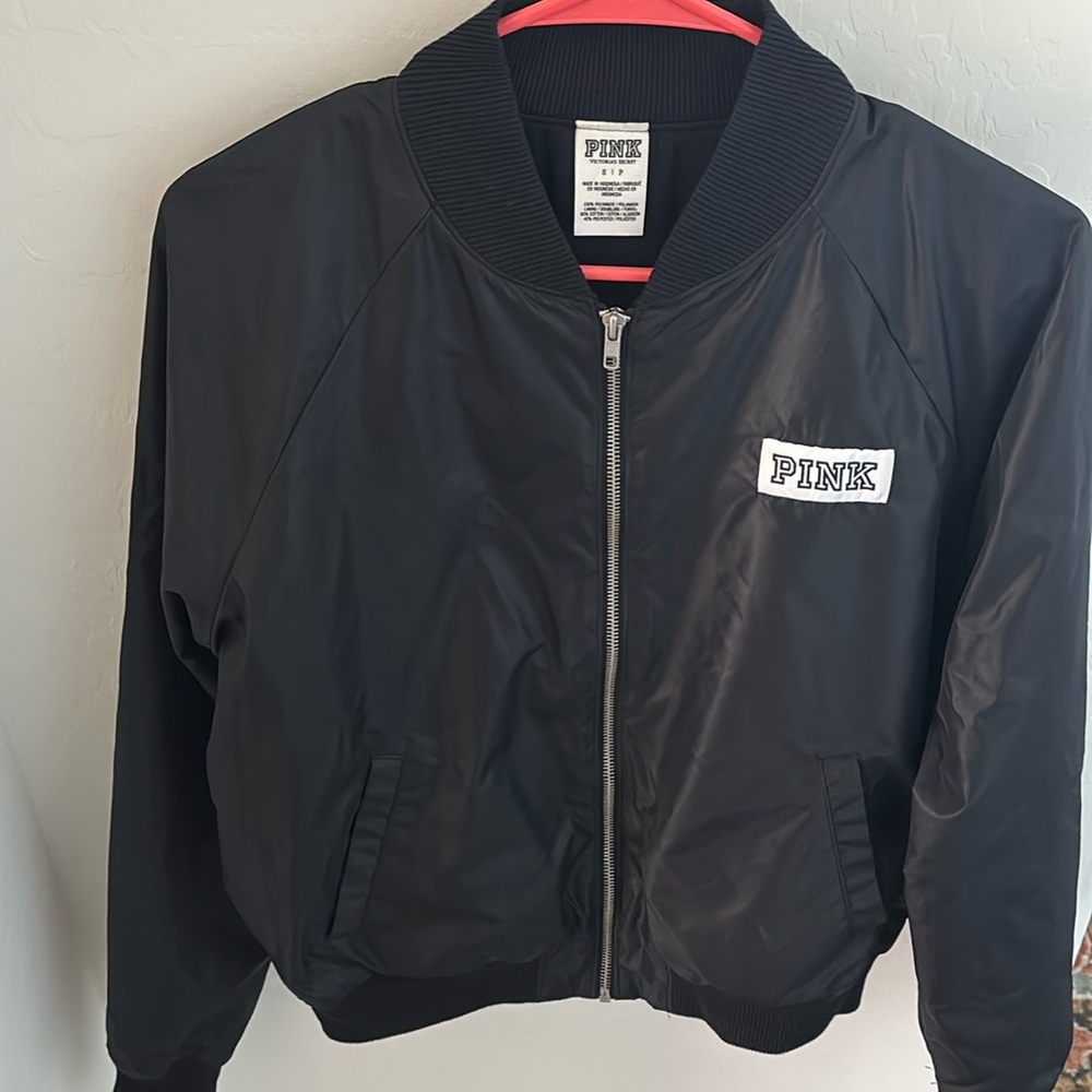 Victoria Secret “PINK” Bomber Jacket. Color Black, Size Small